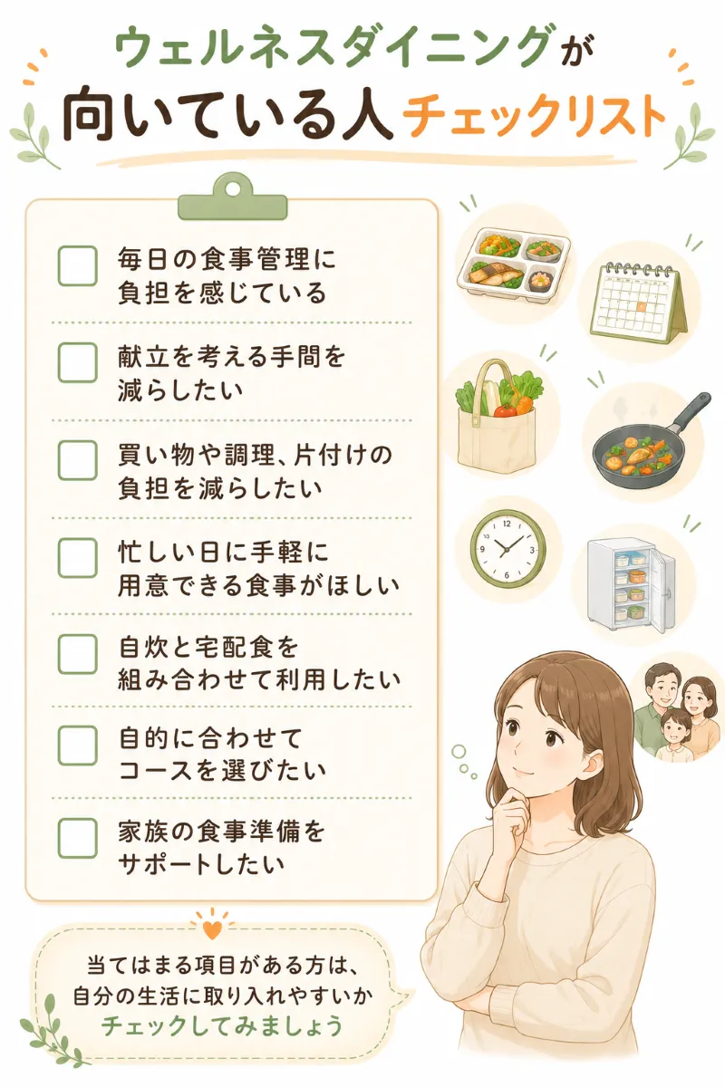 ウェルネスダイニングが向いている人チェックリスト