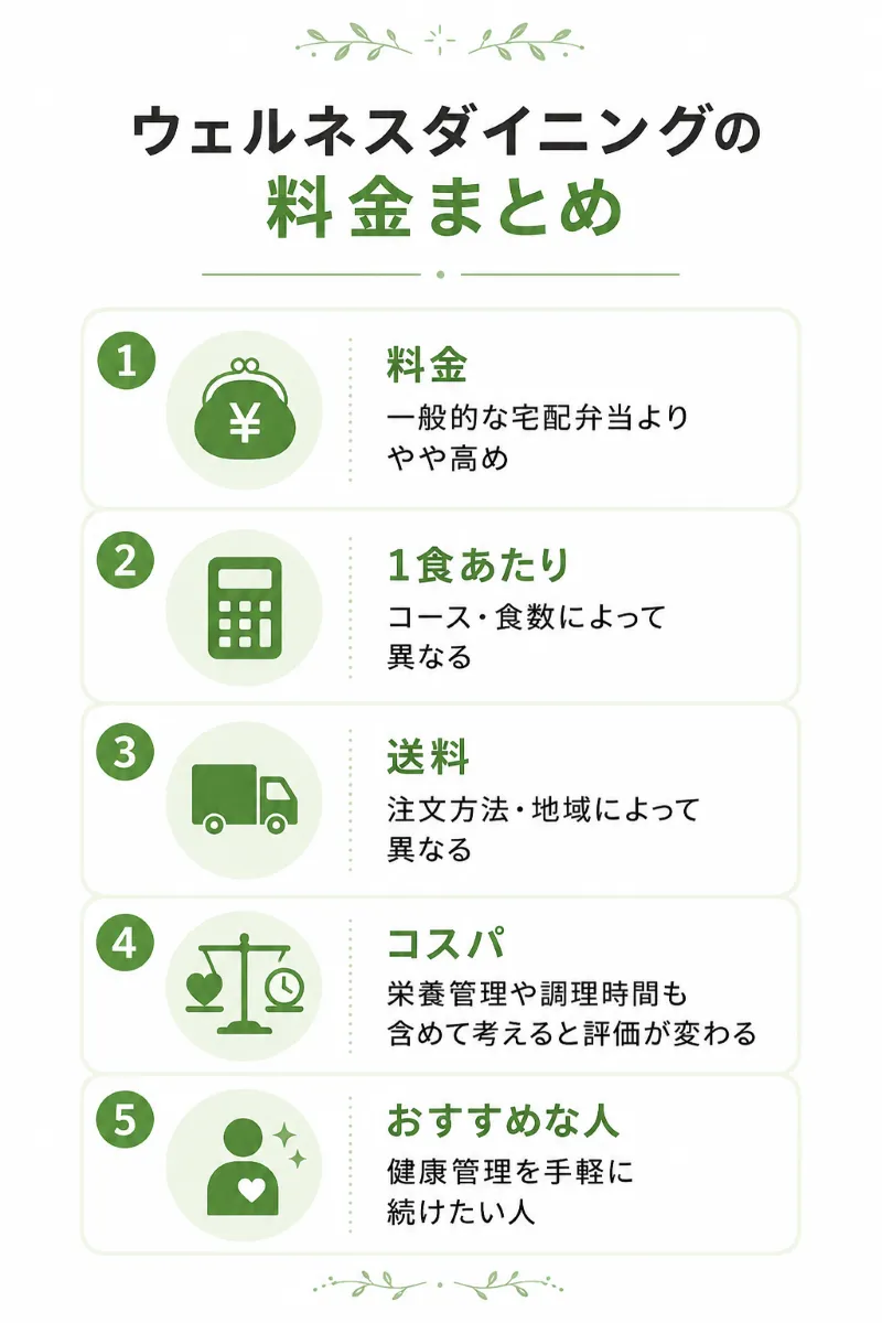 ウェルネスダイニングの料金まとめ】