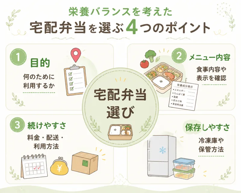 宅配弁当を検討しやすい人チェック