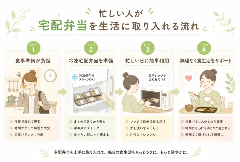 宅配弁当を取り入れる流れ