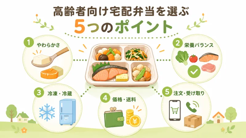 高齢者向け宅配弁当を選ぶ5つのポイント