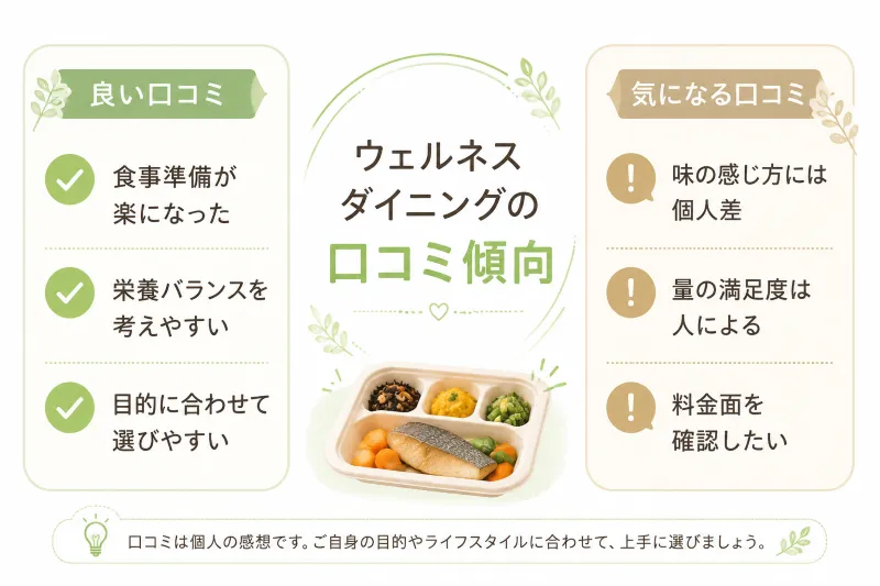 ウェルネスダイニングの口コミ傾向まとめ